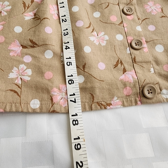 BP Square Neck Pink & Tan Floral Print Crop Women's Tank Size 1X NWT - Picture 5 of 5